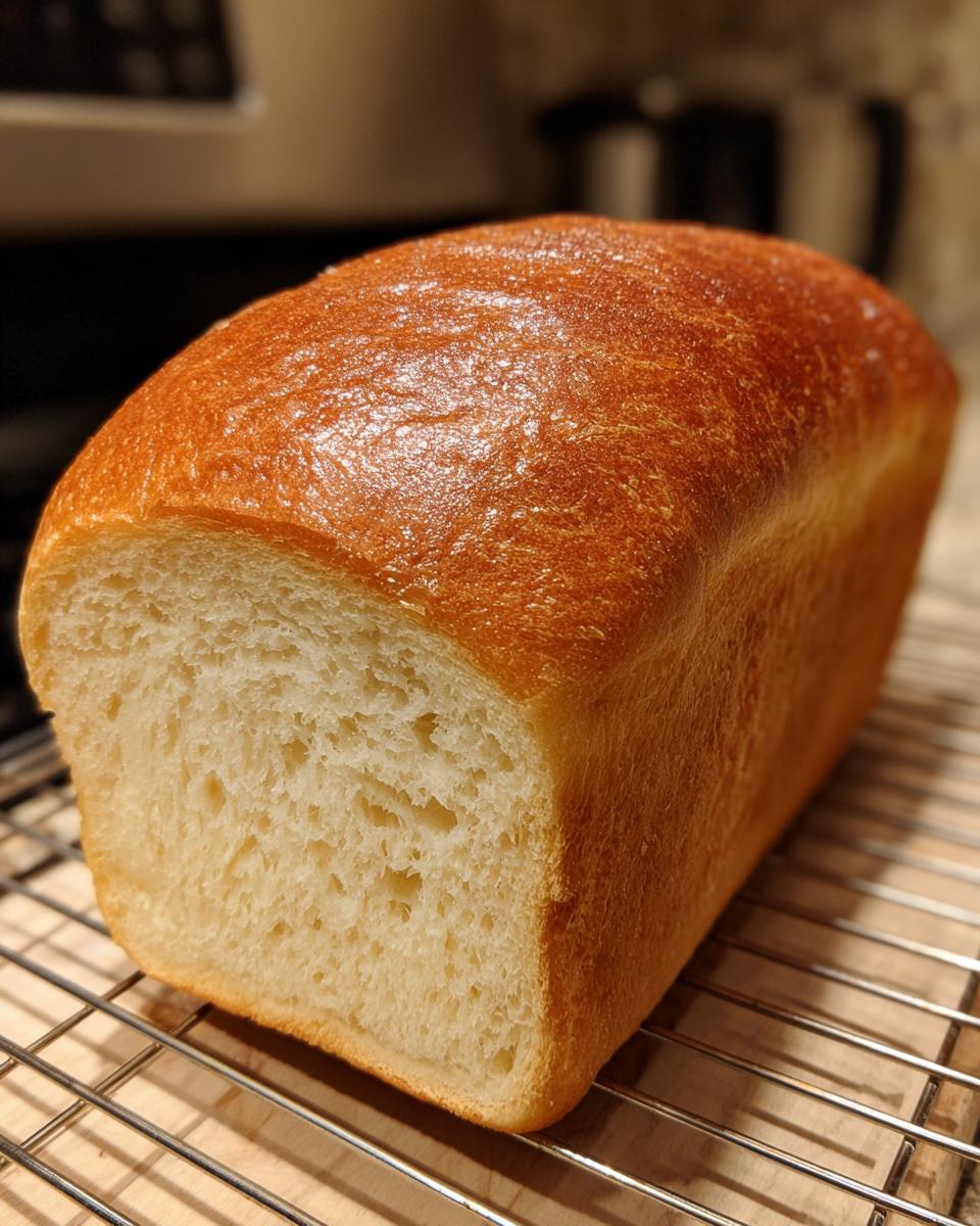 A freshly baked loaf of fluffy whole wheat bread cooling on a wire rack, showing a golden-brown crust.